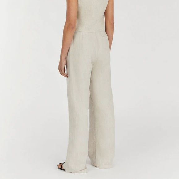 Dissh Norah Linen Wide Leg Pant In Natural - Picture 3 of 16